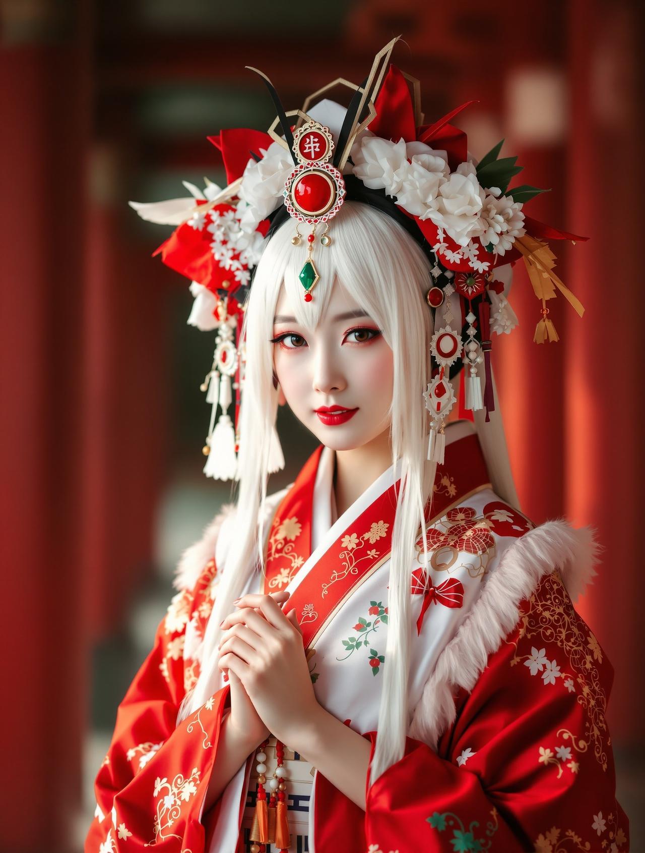 COSPLAY写真 - 和服巫女 - 赵诗涵 - 私房tv